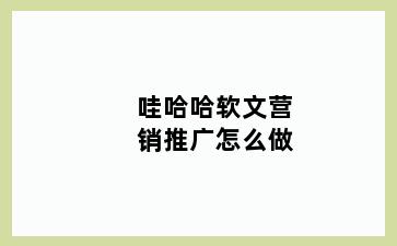 哇哈哈软文营销推广怎么做