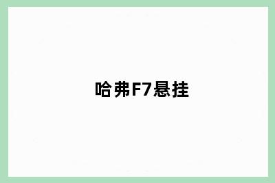 哈弗F7悬挂