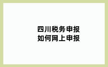 税务申报如何网上申报