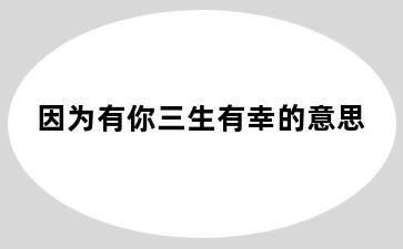 因为有你三生有幸的意思