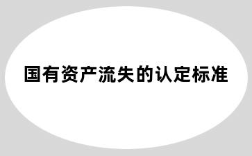 国有资产流失的认定标准