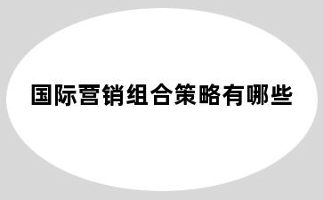 国际营销组合策略有哪些