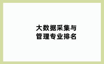 大数据采集与管理专业排名