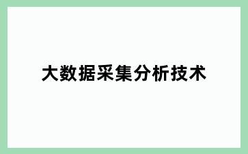 大数据采集分析技术