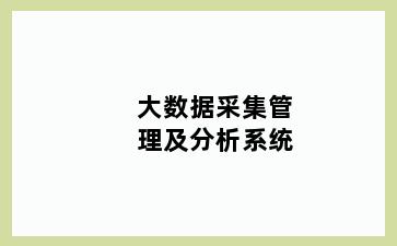 大数据采集管理及分析系统