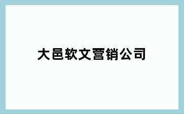 大邑软文营销公司