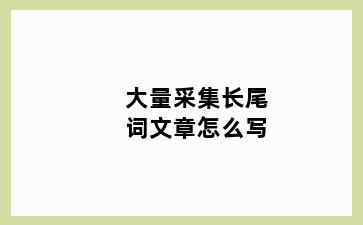 大量采集长尾词文章怎么写