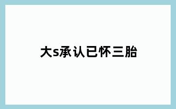 大s承认已怀三胎