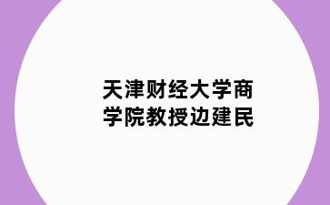 天津财经大学商学院教授边建民