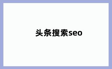 头条搜索seo