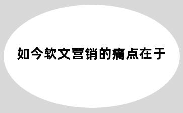 如今软文营销的痛点在于