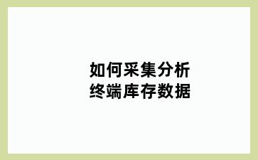 如何采集分析终端库存数据