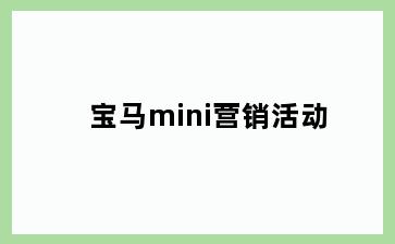 宝马mini营销活动