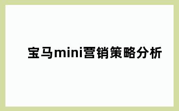 宝马mini营销策略分析