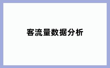 客流量数据分析