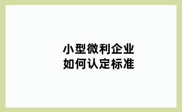 小型微利企业如何认定标准