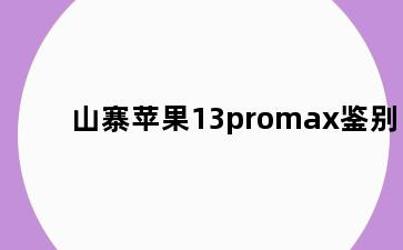 山寨苹果13promax鉴别