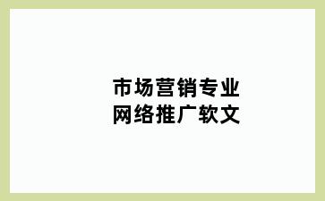 市场营销专业网络推广软文