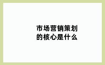 市场营销策划的核心是什么