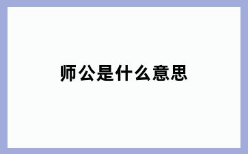 师公是什么意思