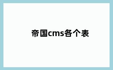 帝国cms各个表