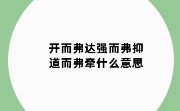 开而弗达强而弗抑道而弗牵什么意思