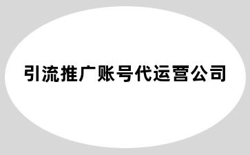 引流推广账号代运营公司