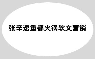 张辛速重都火锅软文营销