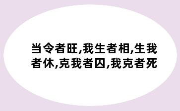 当令者旺,我生者相,生我者休,克我者囚,我克者死