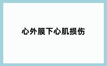 心外膜下心肌损伤