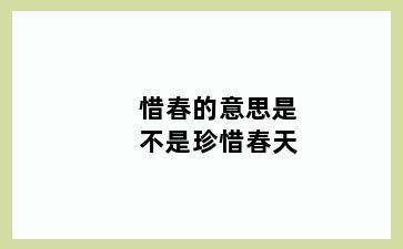 惜春的意思是不是珍惜春天