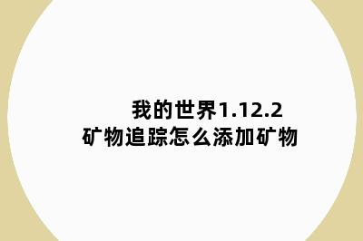 我的世界1.12.2矿物追踪怎么添加矿物