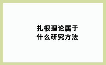 扎根理论属于什么研究方法