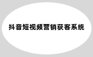 抖音短视频营销获客系统