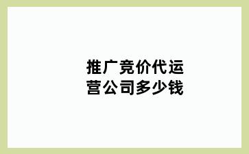 推广竞价代运营公司多少钱