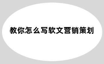 教你怎么写软文营销策划