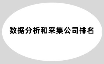 数据分析和采集公司排名