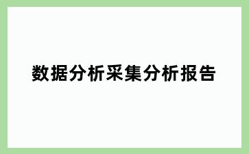 数据分析采集分析报告