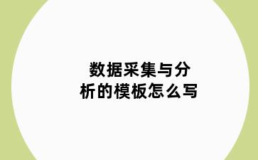 数据采集与分析的模板怎么写