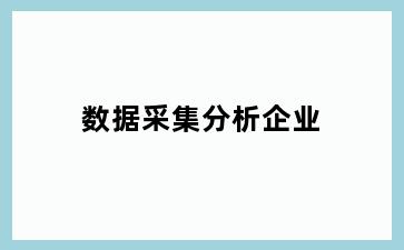 数据采集分析企业