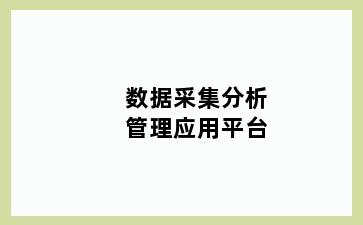 数据采集分析管理应用平台