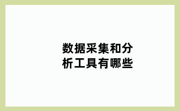 数据采集和分析工具有哪些