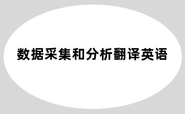 数据采集和分析翻译英语