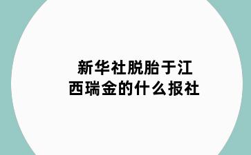 新华社脱胎于江西瑞金的什么报社