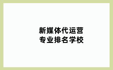 新媒体代运营专业排名学校