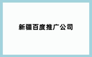 新疆百度推广公司