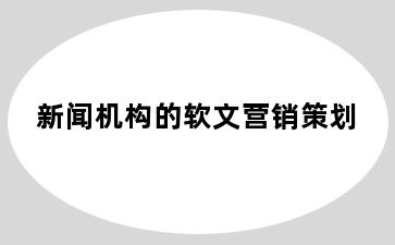 新闻机构的软文营销策划