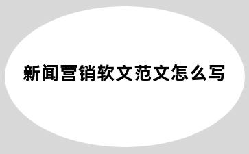 新闻营销软文范文怎么写