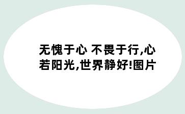 无愧于心 不畏于行,心若阳光,世界静好!图片