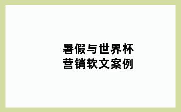 暑假与世界杯营销软文案例